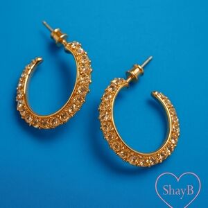 Paparazzi Gold Crystal Hoop Earrings